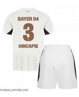 Günstige Bayer Leverkusen Piero Hincapie #3 Auswärts Trikotsatzt Kinder 2024-25 Kurzarm (+ Kurze Hosen)